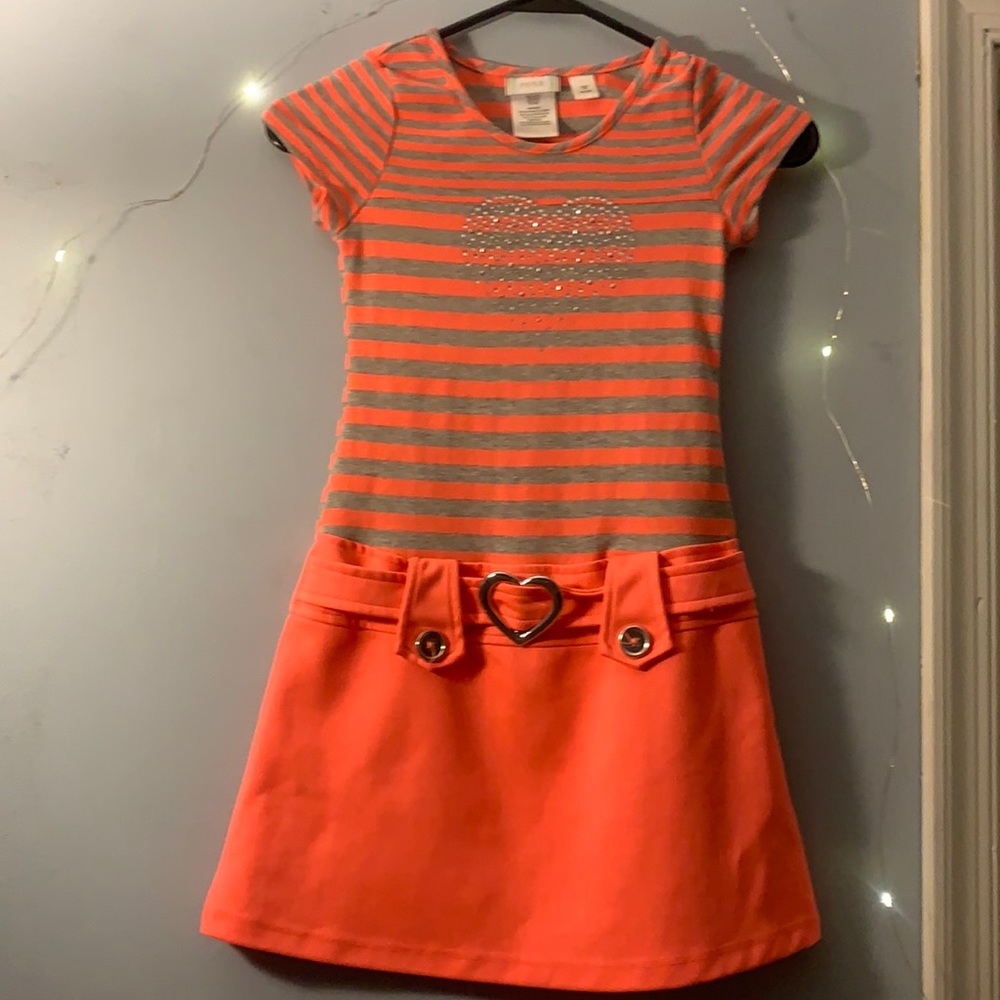 Girl Orange & Grey Dress Piper Sz M